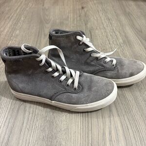 Van's Skate Gray High Top Suede Fleece Lined Women's Sz 6 Retro Boho